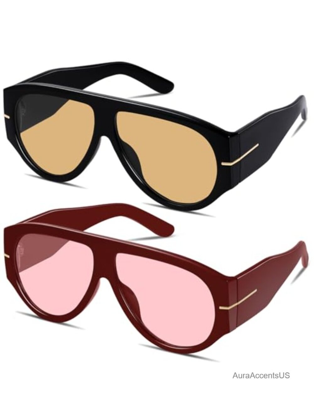 Oversized Aviator Sunglasses UV400 Retro Shield Full Frame Unisex